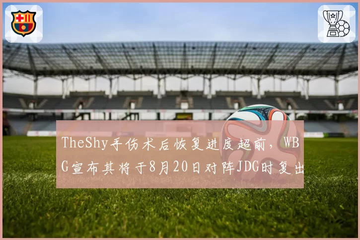 TheShy手伤术后恢复进度超前,WBG宣布其将于8月20日对阵JDG时复出__br_